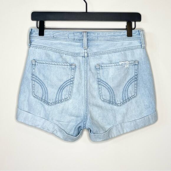 HOLLISTER | button fly high rise cuffed distressed boyfriend shorts | WOMEN'S 26 - Picture 3 of 5